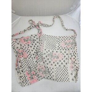 Free People Gauze Boho Reusable Shopping Tote Bag Black Pink Tan Lot of 2